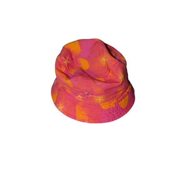Y2K Gap Bucket Hat L/XL Kid's Pink Orange Floral Convertible Zipper Beach - Picture 2 of 6